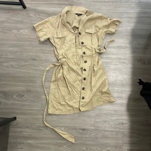Velvet Heart button up tan dress